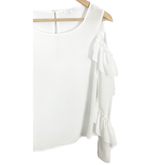 Patrizia Pepe White Cold Shoulder Blouse Sz 42 - Picture 6 of 8
